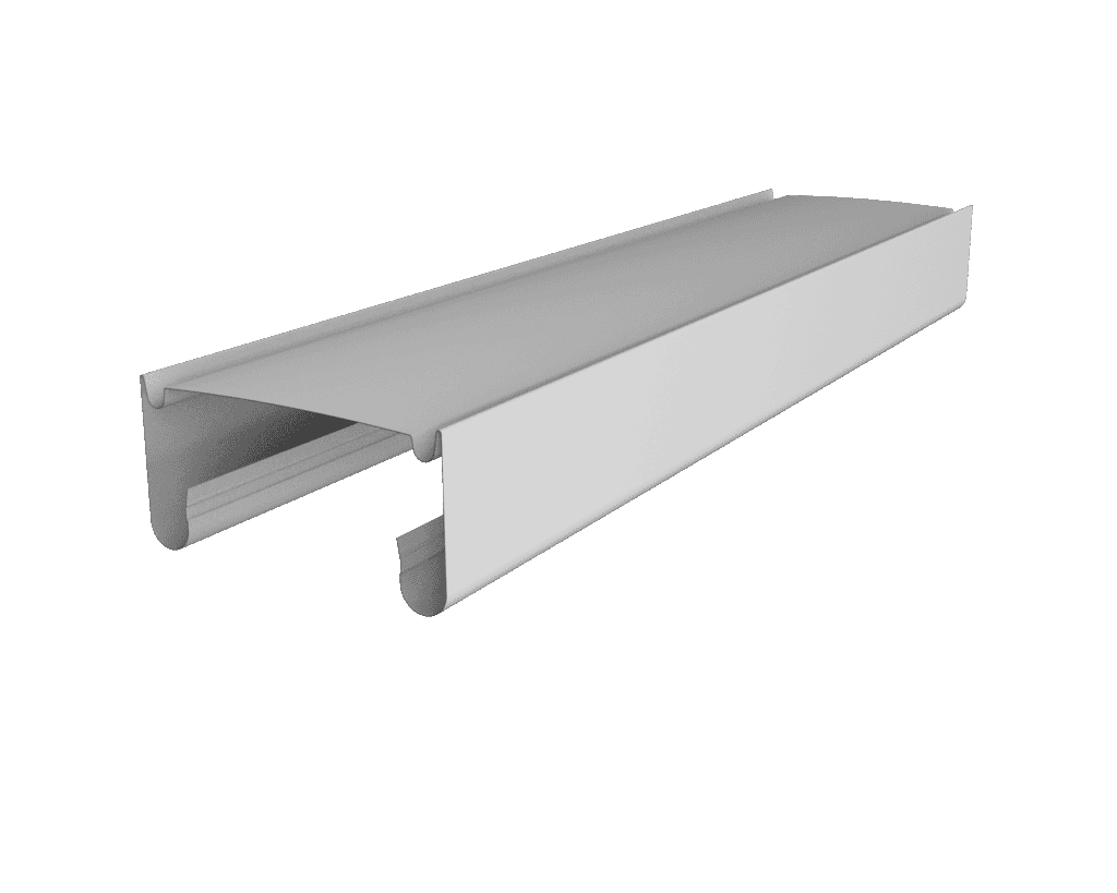 FormFlex® IV groenteteeltgoot met volledig afgeschermde waterkanalen, hygiënisch ontwerp tegen vuil en algengroei, eenvoudig te reinigen.